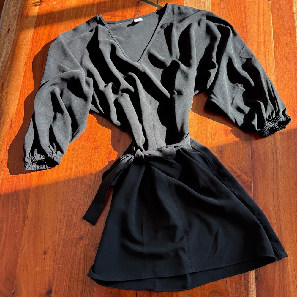 Amanda Uprichard Black tie waist Mini Dress